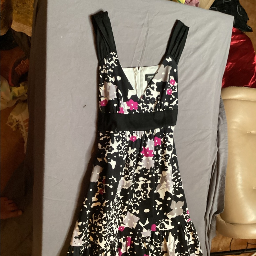 Alyn Paige Black and Pink Floral High Low Dress